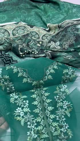 Rs 5850 Nureh Daily Delights Emb Viscose 3pc Chiffon Duppata Rs 5850 Nureh Daily Delights Emb Viscose 3pc Chiffon Duppata